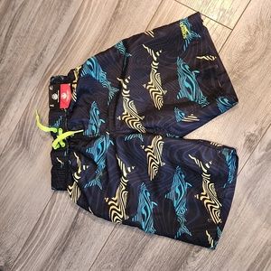 NWT Speedo Boys sz S (8/9) Swimtrunks 17" outseam 1 back pocket